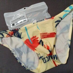 NWT BIKINI UNDERWEAR, YELLOW PRINT, SIZE "S", UNBRANDED